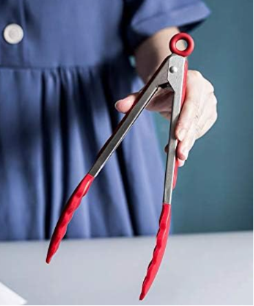 Pinza de cocina de acero inoxidable - Rojo