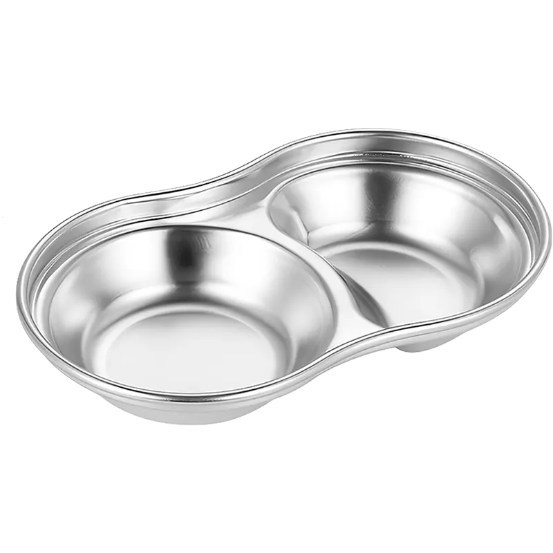 Plato condimentero - 2 Divisiones de acero inoxidable