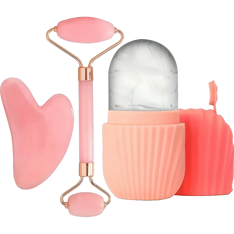 set de 3 piezas para cuidado facial - Rosado