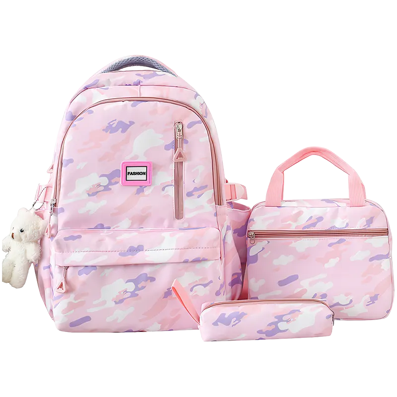 Juego de 3 piezas mochila (Rosada)