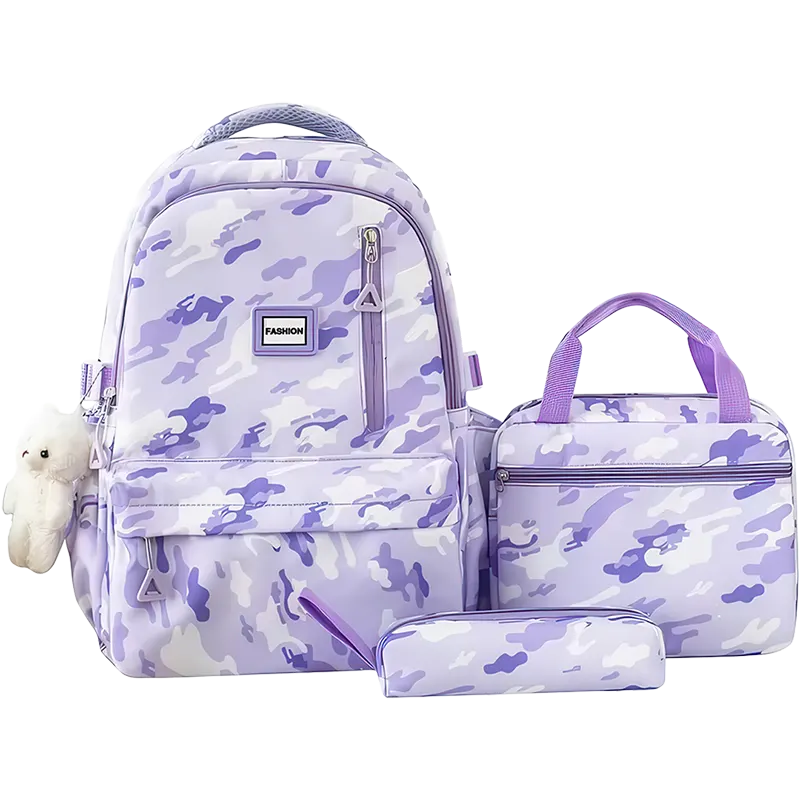 Juego de 3 piezas mochila (Lila)