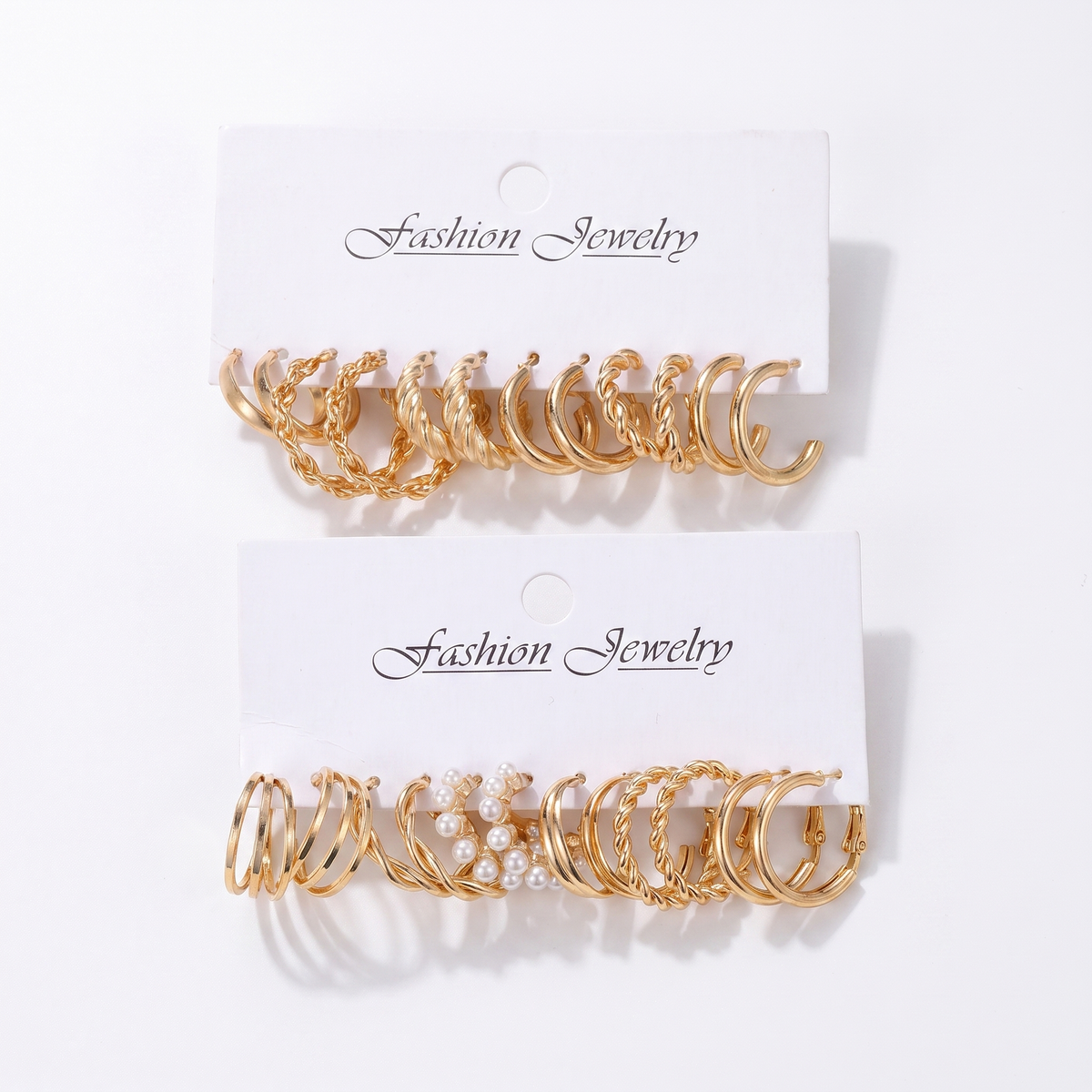 Aretes dorados 24 pares
