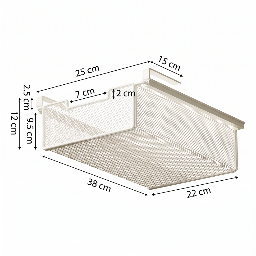 Cesta colgante para armario - blanca