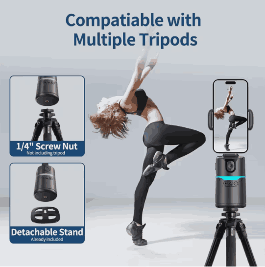 Tripode con seguimiento facial automático de 360°