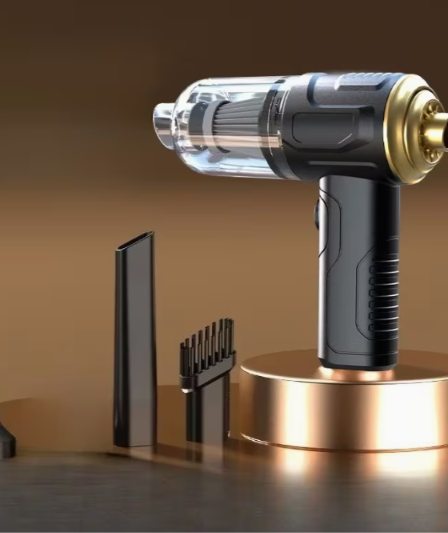 Aspiradora de mano inalámbrica compacta con potente succión, diseño de carga USB, elimina fácilmente todo tipo de polvo. Apta para coches y hogares, manteniendo cada rincón limpio