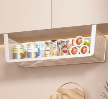Cesta colgante para armario - blanco