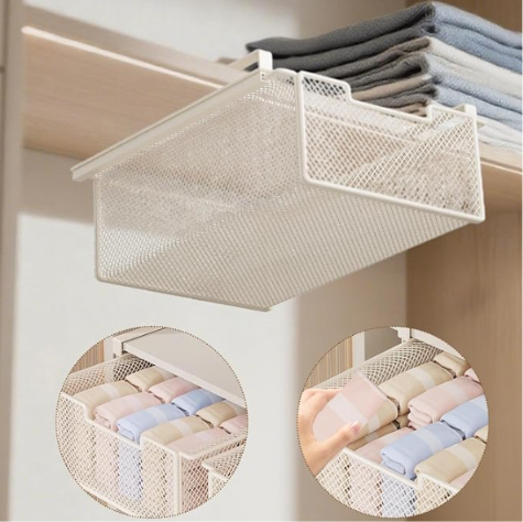 Cesta colgante para armario - blanca