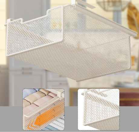 Cesta colgante para armario - blanca