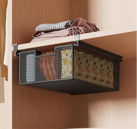 Cesta colgante para armario - negra