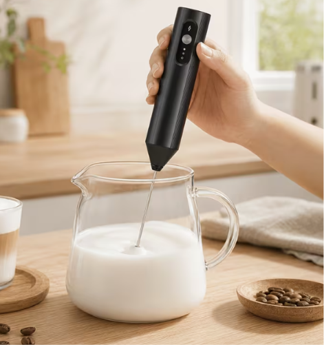 Espumador, Batidor eléctrico compacto para preparar café, capuchinos, matcha y bebidas espumosas en segundos, directo desde tu taza. 3 velocidades