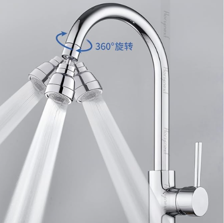 Adaptador de caño giro 360 de acero inoxidable