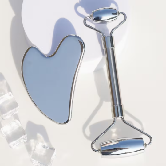 Set de 2 piezas para cuidado facial de acero inoxidable