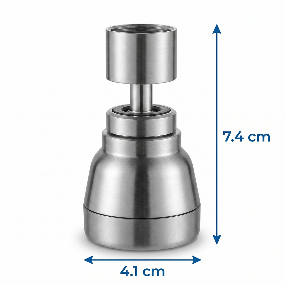 Adaptador de caño giro 360 de acero inoxidable